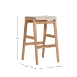 Coast Teak Sling Outdoor Backless Bar Stool 30 In. - Image 13