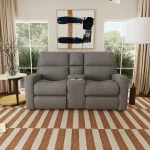 Score Fabric Power Reclining Loveseat with Console & Power Headrests & Lumbar - Image 3