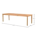 Woodlawn Teak Rectangle Outdoor Slatted Table 110 In. W X 31 In.h - Image 8