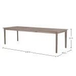Woodlawn Teak Rectangle Outdoor Slatted Table 110 In. W X 31 In.h - Image 11