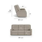 Arlo Fabric Power Reclining Sofa with Power Headrests & Lumbar - Image 5