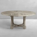 Lakeshore Teak Round Outdoor Pedestal Table 72 In. W X 30.75 In. H - Image 3