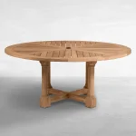 Lakeshore Teak Round Outdoor Pedestal Table 72 In. W X 30.75 In. H - Image 10