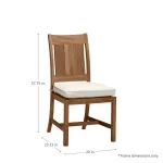 Croquet Teak Outdoor Side Chair - Image 3
