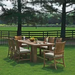 Croquet Teak Outdoor Side Chair - Image 4