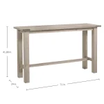 Croquet Teak Rectangle Outdoor Bar Table 71 In. W X 41.87 In. H - Image 6