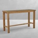 Croquet Teak Rectangle Outdoor Bar Table 71 In. W X 41.87 In. H - Image 12