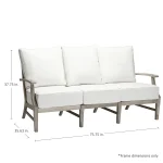 Croquet Teak Outdoor Sofa - Image 5