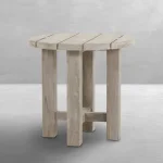 Croquet Teak Round Outdoor End Table 24.25 In. W X 22.87 In. H - Image 5