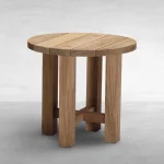 Croquet Teak Round Outdoor End Table 24.25 In. W X 22.87 In. H - Image 6