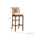 Croquet Teak Outdoor Bar Stool 30 In. - Image 15