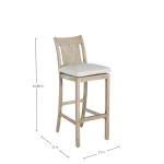Croquet Teak Outdoor Bar Stool 30 In. - Image 6