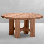 Croquet Teak Round Outdoor Coffee Table 40. 25 In. W X 16.5 In. H - Image 4