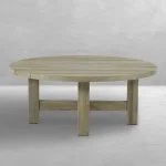 Croquet Teak Round Outdoor Coffee Table 40. 25 In. W X 16.5 In. H - Image 7