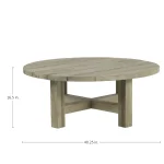 Croquet Teak Round Outdoor Coffee Table 40. 25 In. W X 16.5 In. H - Image 9