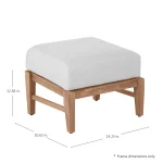 Croquet Teak Outdoor Ottoman - Image 4