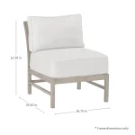 Club Teak Outdoor Sectional Slipper Chair - Image 5