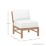 Club Teak Outdoor Sectional Slipper Chair - Image 10