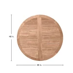 Club Teak 48 In. Round Outdoor Table Top - Image 3