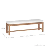 Club Teak Outdoor Backless Bench 59 In. - Image 7