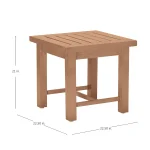 Club Teak Square Outdoor End Table - Image 5