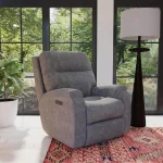 Penn Fabric Power Rocking Recliner with Power Headrest & Lumbar - Image 3