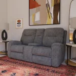 Penn Fabric Power Reclining Loveseat with Console & Power Headrests & Lumbar - Image 3