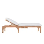 Club Teak Outdoor Chaise Lounge With Wheels