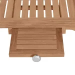 Club Teak Outdoor Chaise Lounge With Wheels - Image 4