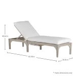 Club Teak Outdoor Chaise Lounge With Wheels - Image 8