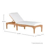 Club Teak Outdoor Chaise Lounge With Wheels - Image 9