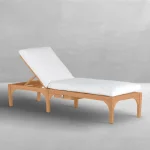 Club Teak Outdoor Chaise Lounge With Wheels - Image 11
