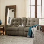 Devon Fabric Reclining Loveseat with Console - Image 3