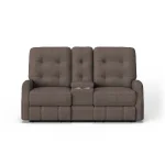 Devon Fabric Reclining Loveseat with Console - Image 9