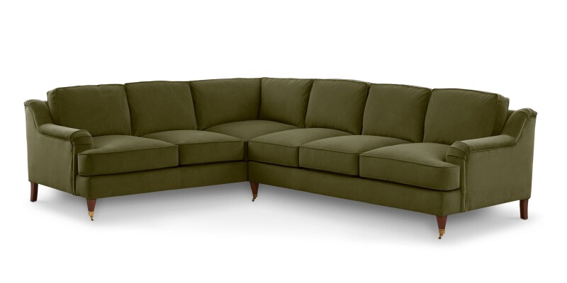 Stockten English Arm L-Shape Sectional with Casters