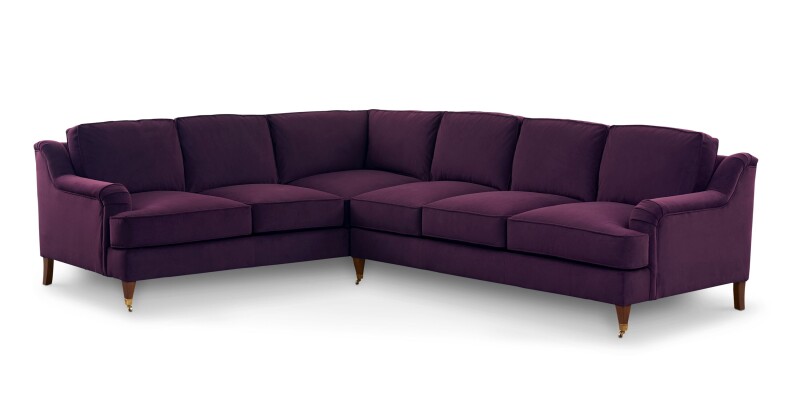Stockten English Arm L-Shape Sectional with Casters