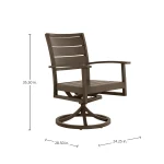 Charleston Wrought Aluminum Outdoor Swivel Rocking Arm Chair - Image 8
