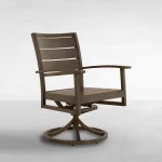 Charleston Wrought Aluminum Outdoor Swivel Rocking Arm Chair - Image 9