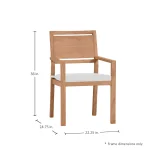 Avondale Teak Outdoor Slatted Back Arm Chair - Image 5