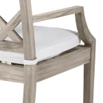 Haley Teak Outdoor Arm Chair Latticework Back - Image 3