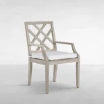 Haley Teak Outdoor Arm Chair Latticework Back - Image 4