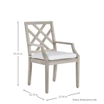 Haley Teak Outdoor Arm Chair Latticework Back - Image 6
