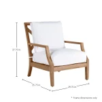 Haley Teak Outdoor Lounge Chair Latticework Back - Image 3