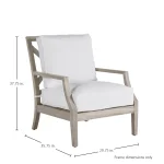 Haley Teak Outdoor Lounge Chair Latticework Back - Image 5