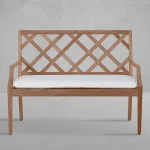 Haley Teak Outdoor Latticework Bench 48 In. - Image 4