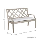 Haley Teak Outdoor Latticework Bench 48 In. - Image 5