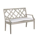 Haley Teak Outdoor Latticework Bench 48 In. - Image 9