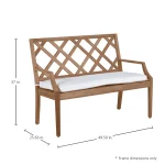 Haley Teak Outdoor Latticework Bench 48 In. - Image 10