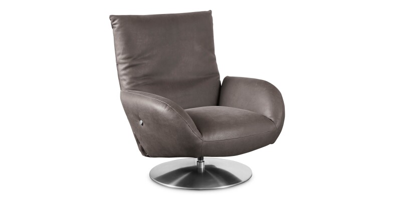 Ranlo Leather Swivel Arm Chair