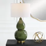 Gourd Table Lamp, Green - Image 6